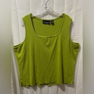 Extra touch green tank top 4X